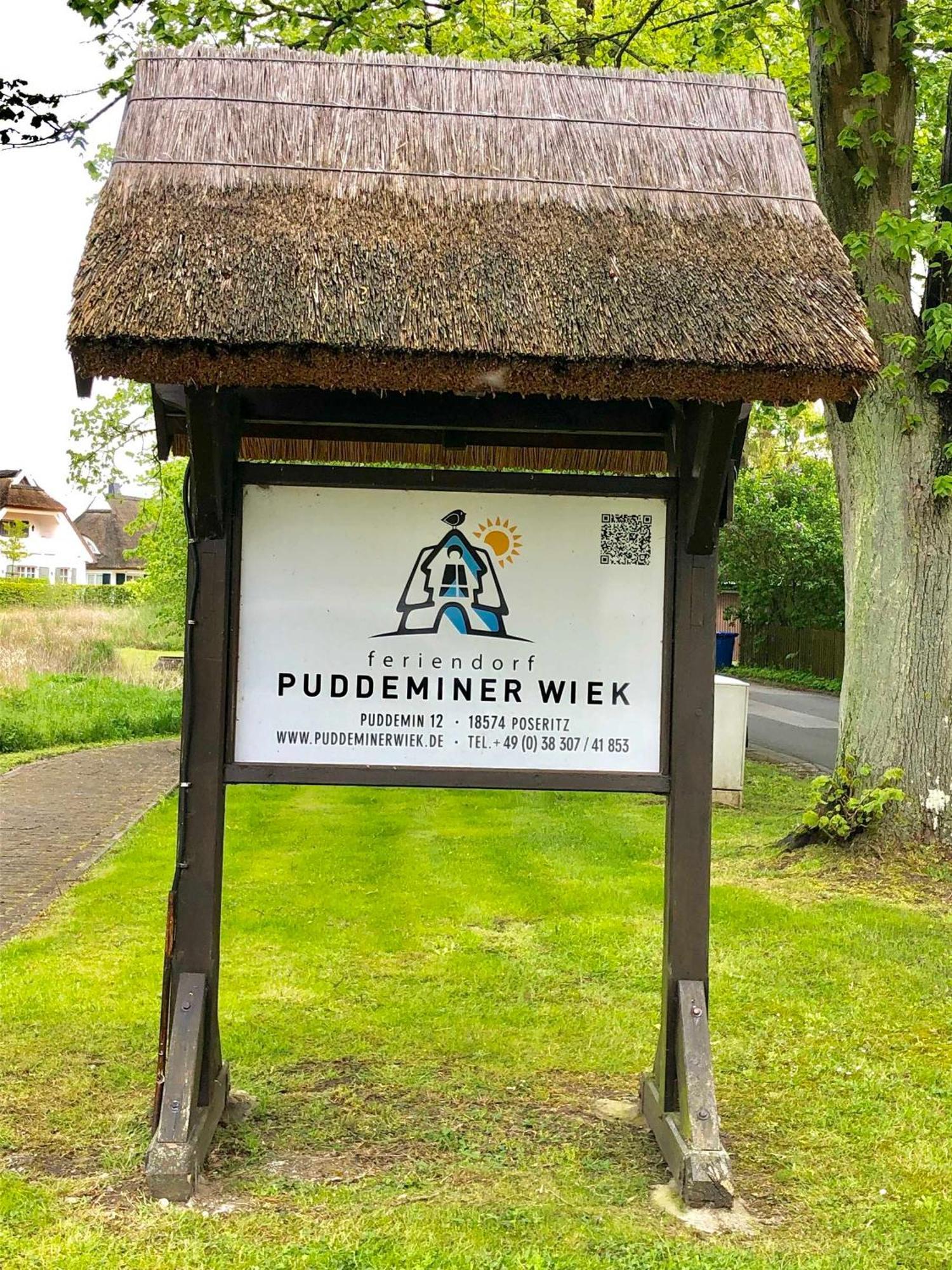Komfortables Reetdachferienhaus Hasel 1 Puddemin Exterior foto